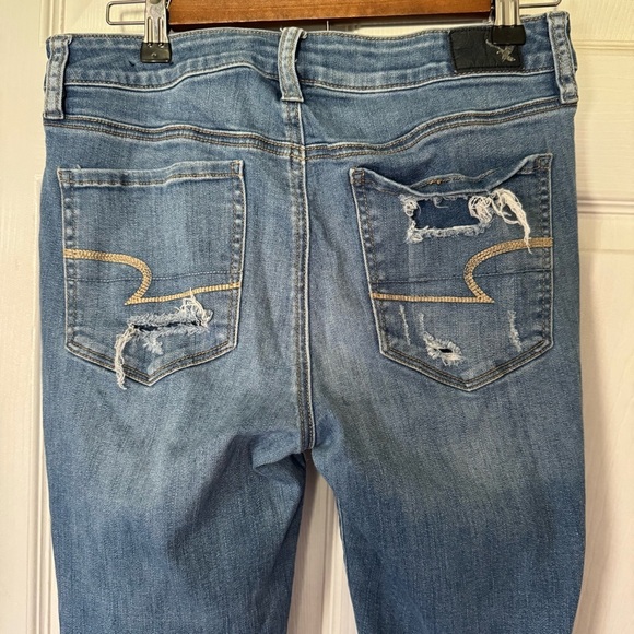 American Eagle Women's Distressed High Rise Jeggings Size 10 Regular - Picture 4 of 9